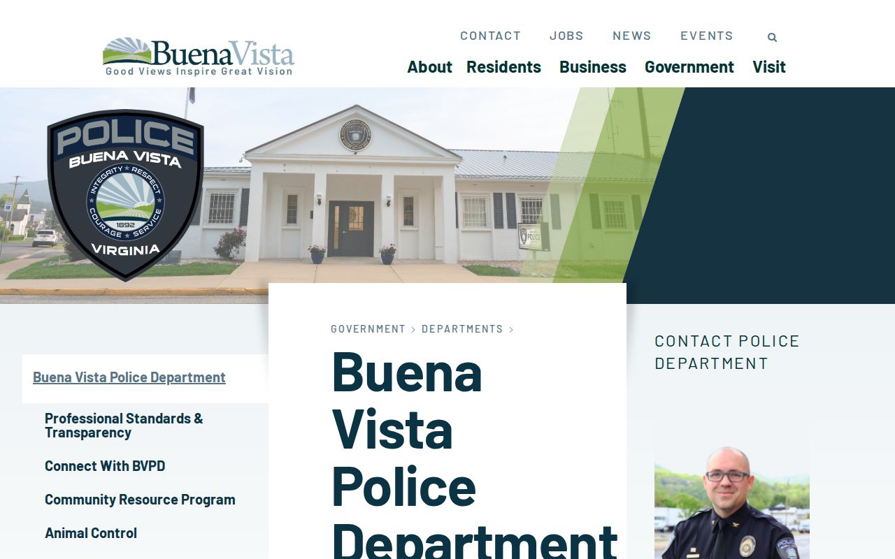 Buena Vista Police Department page for Buena Vista arrest records