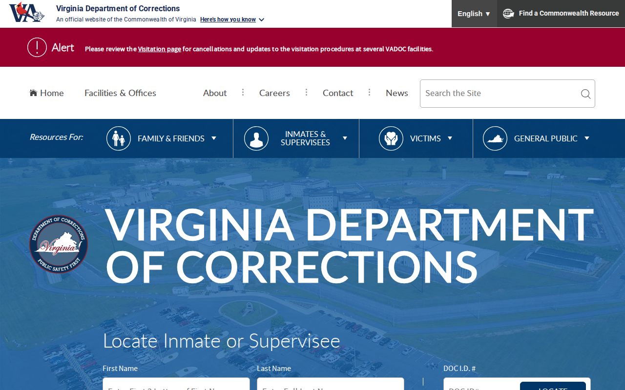 Virginia Department of Corrections locator for Rockbridge custody follow-up